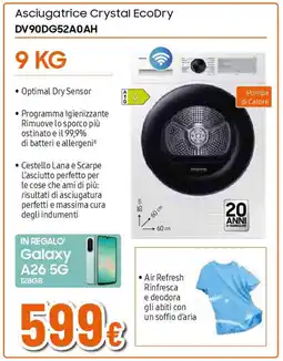 Ipercoop SAMSUNG Asciugatrice Crystal EcoDry DV90DG52A0AH offerta