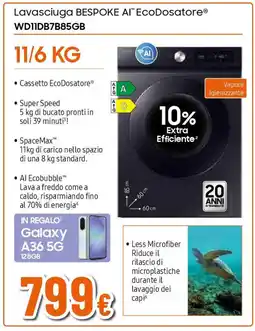 Ipercoop SAMSUNG Lavasciuga BESPOKE AI EcoDosatore WD11DB7B85GB offerta