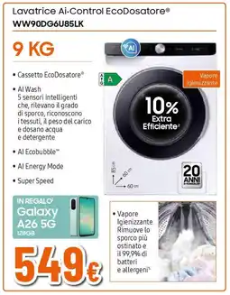 Extracoop SAMSUNG Lavatrice Ai-Control EcoDosatore WW90DG6U85LK offerta