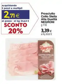 Docks Cash&Carry Prosciutto Cotto Stella Alta Qualità NEGRONI offerta