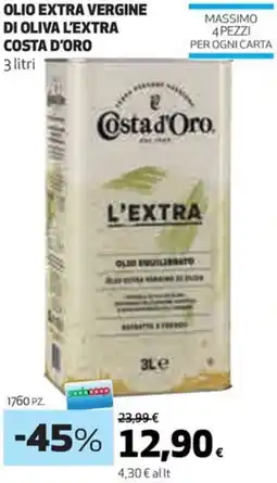 Coop Olio extra vergine di oliva l'extra COSTA D'ORO offerta