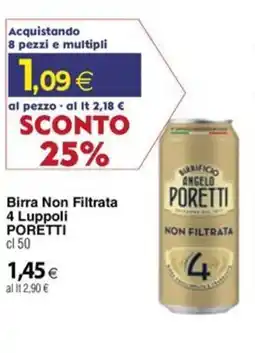 Docks Cash&Carry Birra Non Filtrata 4 Luppoli PORETTI offerta