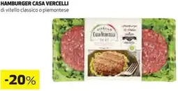 Coop Hamburger casa vercelli offerta