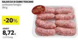Coop Salsiccia di suino toscano offerta
