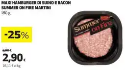 Coop M0axi hamburger di suino e bacon summer on fire MARTINI offerta