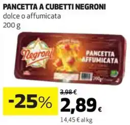 Coop Pancetta a cubetti NEGRONI offerta
