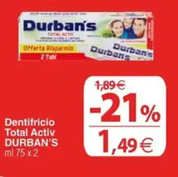Docks Cash&Carry Dentifricio Total Activ DURBAN'S offerta