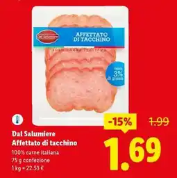 Lidl Dal Salumiere Affettato di tacchino offerta