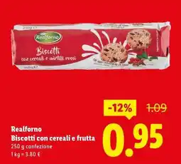 Lidl Realforno Biscotti con cereali e frutta offerta
