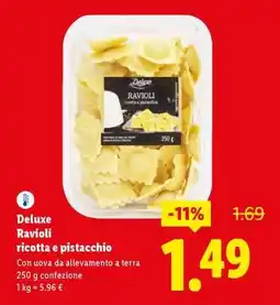 Lidl Deluxe Ravioli ricotta e pistacchio offerta
