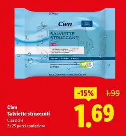 Lidl Cien Salviette struccanti offerta