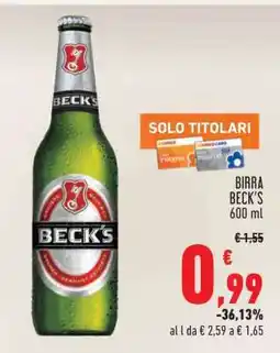 Conad Birra Beck's 600 ml offerta