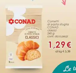 Conad Cornetti di pasta sfoglia CONAD classici offerta