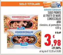 Conad Sugo Pronto ai Frutti di Mare Condiscoglio offerta