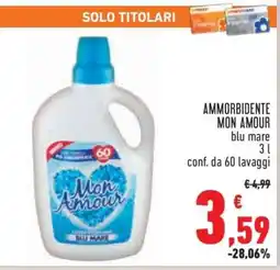 Conad Ammorbidente Mon Amour offerta