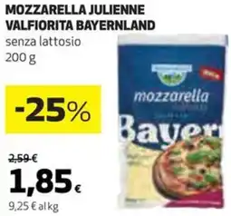 Coop Mozzarella julienne valfiorita BAYERNLAND offerta
