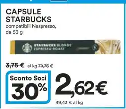 Coop CAPSULE STARBUCKS offerta