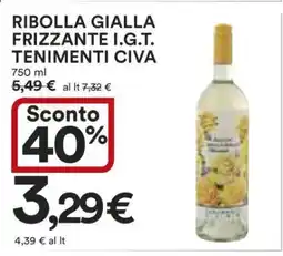 Coop RIBOLLA GIALLA FRIZZANTE I.G.T. TENIMENTI CIVA offerta