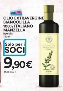 Coop OLIO EXTRAVERGINE BIANCOLILLA 100% ITALIANO MANZELLA offerta