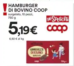 Coop HAMBURGER DI BOVINO COOP offerta