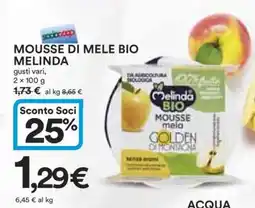 Coop MOUSSE DI MELE BIO MELINDA offerta