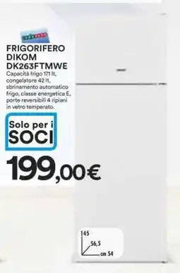 Coop FRIGORIFERO DIKOM DK263FTMWE offerta