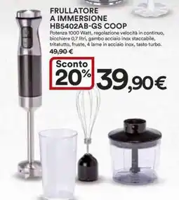 Coop FRULLATORE A IMMERSIONE HB5402AB-GS COOP offerta