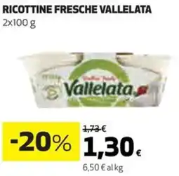 Coop Ricottine fresche VALLELATA offerta