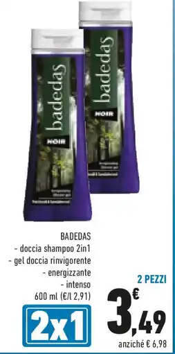 Conad BADEDAS - doccia shampoo 2in1 - gel doccia rinvigorente -energizzante - intenso offerta