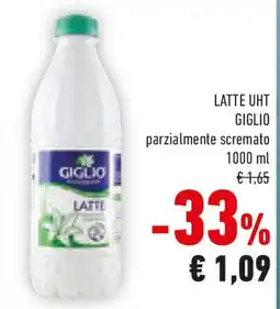 Conad LATTE UHT GIGLIO parzialmente scremato offerta