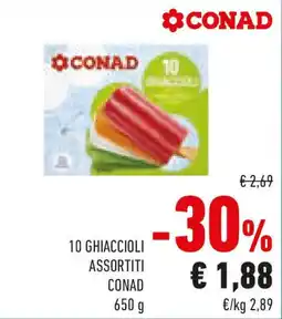 Conad 10 ghiaccioli assortiti CONAD offerta