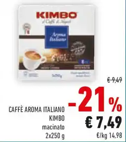 Conad Caffè aroma italiano KIMBO macinato offerta