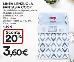 Ipercoop Linea lenzuola fantasia COOP offerta
