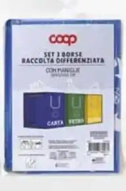 Ipercoop Set 3 borse in polipropilene e maniglie in plastica per raccolta differenziata COOP offerta