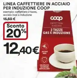 Ipercoop Linea caffettiere in acciaio per induzione COOP offerta