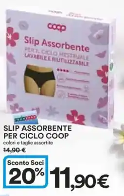Ipercoop Slip assorbente per ciclo COOP offerta