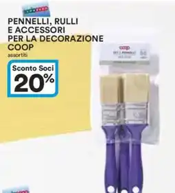 Ipercoop Pennelli, rulli e accessori per la decorazione COOP offerta