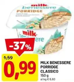 DPiù MILK BENESSERE porridge classico offerta