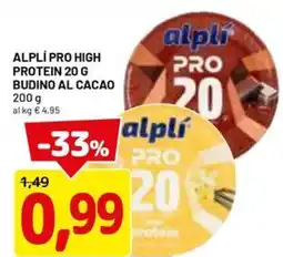 DPiù ALPLÍ PRO high protein budino al cacao offerta