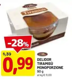 DPiù DELIDOR Tiramisu monoporzione offerta
