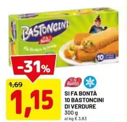 DPiù SI FA BONTÀ 10 bastoncini di verdure offerta