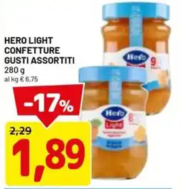 DPiù HERO LIGHT Confetture gusti assortiti offerta