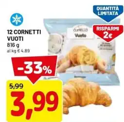DPiù CORNETTI vuoti offerta