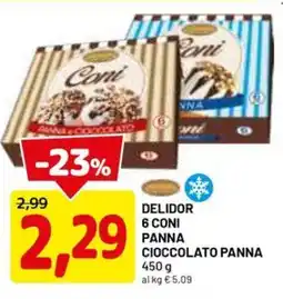 DPiù DELIDOR 6 coni panna offerta