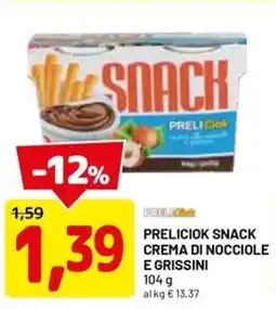DPiù PRELICIOK SNACK crema di nocciole offerta