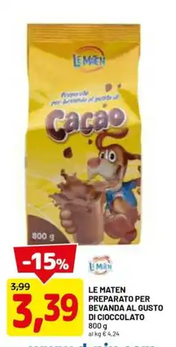 DPiù LE MATEN Preparato per bevanda al gusto di cioccolato offerta