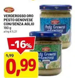 DPiù VERDEROSSO ORO pesto genovese con/senza aglio offerta