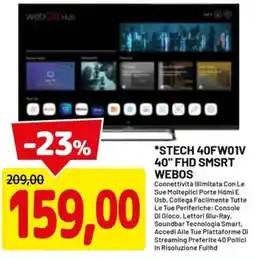DPiù STECH 40FW01V 40" FHD SMSRT WEBOS offerta