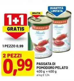 DPiù TORRENTE Passata di pomodoro pelato offerta