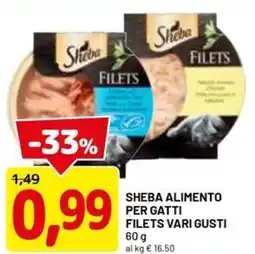 DPiù Sheba alimento per gatti filets vari gusti offerta